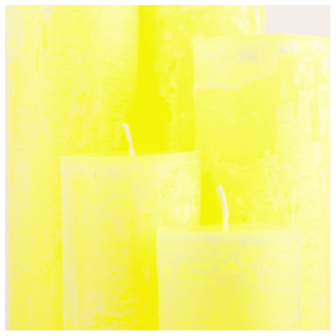 Rustiek kaars - Neon Geel